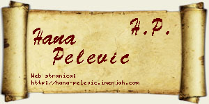Hana Pelević vizit kartica
